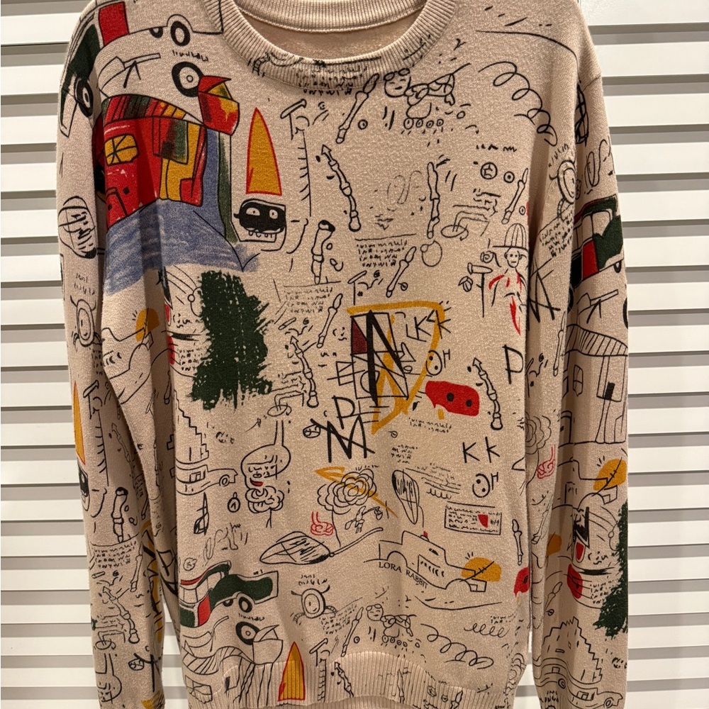 Source Unknown Multicolor Graphic Crewneck Sweater